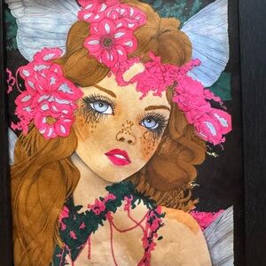 Pink and Brown Fantasy Floral Illustration